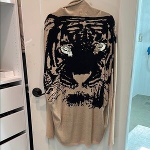 Tiger Print Beige Sweater